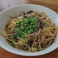 donuts★'s cooksnap of when they made ランチに♪玉葱と牛こまニンニク醤油パスタ.