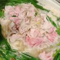 たかしつま's cooksnap of when they made 豚こま肉とニラともやしのにんにく味噌鍋.