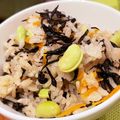 MizuhoBank's cooksnap of when they made ひじきたっぷり炊き込みご飯.