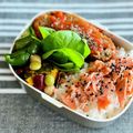 マルんちの丸顔's cooksnap of when they made オレンジが綺麗☆ごま塩鮭ちらし弁当.