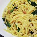さと0122's cooksnap of when they made ほうれん草とシメジと納豆の和風パスタ.