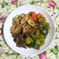 mmameco's cooksnap of when they made かぼちゃとこんにゃく・さつま揚げの煮物♪.