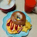 うたかた。's cooksnap of when they made 朝食に+*エッグベーコンベーグルサンド.