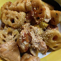 takoyuma's cooksnap of when they made 鶏肉とさつま芋の＊甘黒酢炒め.