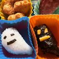 kissxxx's cooksnap of when they made キャラ弁✿ハロウィン♡♡モノクロお化け.