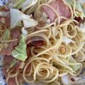 えり葉月's cooksnap of when they made お手軽♡ベーコンとキャベツの和風パスタ♡.