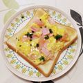 ネコかえる's cooksnap of when they made とろ～り卵とハムのトースト.