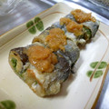 amicha's cooksnap of when they made さんま ♪ 紫蘇巻き梅のせ ♪.
