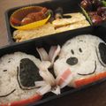 shoeiman's cooksnap of when they made キャラ弁＊スヌーピーの簡単おにぎり弁当☆.