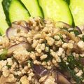 あ〜ゆ。's cooksnap of when they made 赤玉ねぎとひき肉のエスニック風サラダ.