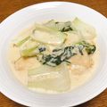 vabochan's cooksnap of when they made チンゲン菜と鶏胸肉のクリーム煮.