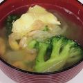 ゆ→ちむ❦180SX's cooksnap of when they made 簡単！ポカポカ☆エビたま白菜の生姜スープ.