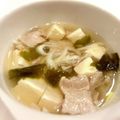 悠LOVE航's cooksnap of when they made 豚バラ＆豆腐＆わかめの給食汁（醤油味）.