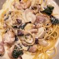 mami☆rin's cooksnap of when they made 五右衛門風☆鶏とチーズのクリームパスタ.