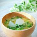 Satoco❋'s cooksnap of when they made カブとえのきの生姜入り味噌汁～❣❣.