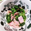 もにゃっこ's cooksnap of when they made ケールのにんにくベーコン炒め.