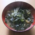 きらり流れ星's cooksnap of when they made 小松菜とわかめのみそ汁.