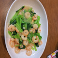まさはぎ5963's cooksnap of when they made 海老と小松菜のあっさり炒め.