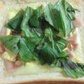 tsmitaka's cooksnap of when they made バジル&ベーコンのチーズトースト♪.