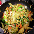 おにもつちゃん's cooksnap of when they made 大根 人参 白菜 ニラ卵で☆キムチ炒め♡.