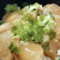 ごっつぁんＤＥＡＴＨ's cooksnap of when they made 冷凍ホタテ解凍で♪ほたて貝柱のゴマ漬け丼.