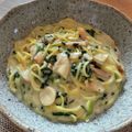 まるふくcook♩'s cooksnap of when they made レンジだけ☆もちもちクリームパスタ.