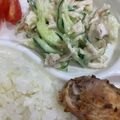 ゆいまーるん's cooksnap of when they made 梅ﾏﾖとめんつゆが合う〜鶏むね&きゅうり.