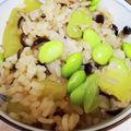 ぬまぴぃ's cooksnap of when they made ～秋の香り～薩摩芋としめじの炊き込みご飯.