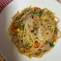 クック49L4Ho☆'s cooksnap of when they made ミックスベジタブルのカラフルパスタ♡.