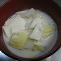 由芽15's cooksnap of when they made 3分レシピ☆とろとろ豆腐の牛乳スープ.
