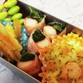 龍青空ママ's cooksnap of when they made お弁当にベーコンのほうれん草&カニカマ巻.
