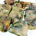 YCHキッチン's cooksnap of when they made 混ぜて焼くだけ簡単！ニラとチーズのチヂミ.