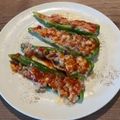 Yokchina's cooksnap of when they made ピザ風ピーマンのオートミール詰め.
