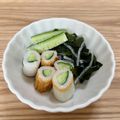 まこさんど's cooksnap of when they made 竹輪きゅうりとワカメの酢の物.