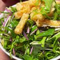 Nya6nya6's cooksnap of when they made 水菜と油揚げのパリパリチーズサラダ.