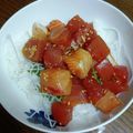 焼きだんご♪'s cooksnap of when they made 残ったお刺身で海鮮丼.