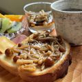 そろそろねんね's cooksnap of when they made ハニーなめたけトースト♫.