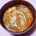 わたさな2016's cooksnap of when they made お味噌汁3(白菜とカニかまのかき玉汁).