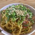 ぎょうざ好きうめりー's cooksnap of when they made 高菜とカリカリベーコンのスパゲティ.
