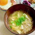 いなばっくす☆'s cooksnap of when they made 栄養士ママ☆えのき茸と豆腐の味噌汁.