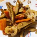 ねこねこさーん's cooksnap of when they made 豚ばら蓮根ごぼう人参の甘辛おかかきんぴら.