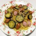 もぐ・ω・くま's cooksnap of when they made なすとしめじとソーセージでパスタ♪.