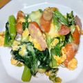 クックJOEさん's cooksnap of when they made チーズin♪小松菜とウインナー＊炒り卵.