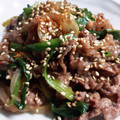 気まぐれ♡雨おんな's cooksnap of when they made 簡単☆牛切り落とし肉のプルコギ風炒め.