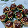 ゆたみー's cooksnap of when they made 切り方を変えるだけ！簡単ピーマンの肉詰め.