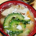 seacomet's cooksnap of when they made 苦くない！ゴーヤのお味噌汁！.