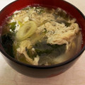 チェリチョコ's cooksnap of when they made 水菜とワカメの卵とじスープ.