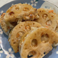 春巻きママ's cooksnap of when they made つみれ用鶏肉で！れんこんの甘辛はさみ焼き.