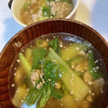 yu228's cooksnap of when they made いつかあなたに♪青梗菜と豚挽肉のスープ.