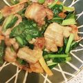 himeKK's cooksnap of when they made 超簡単　豚バラブロックと椎茸小松菜炒め.